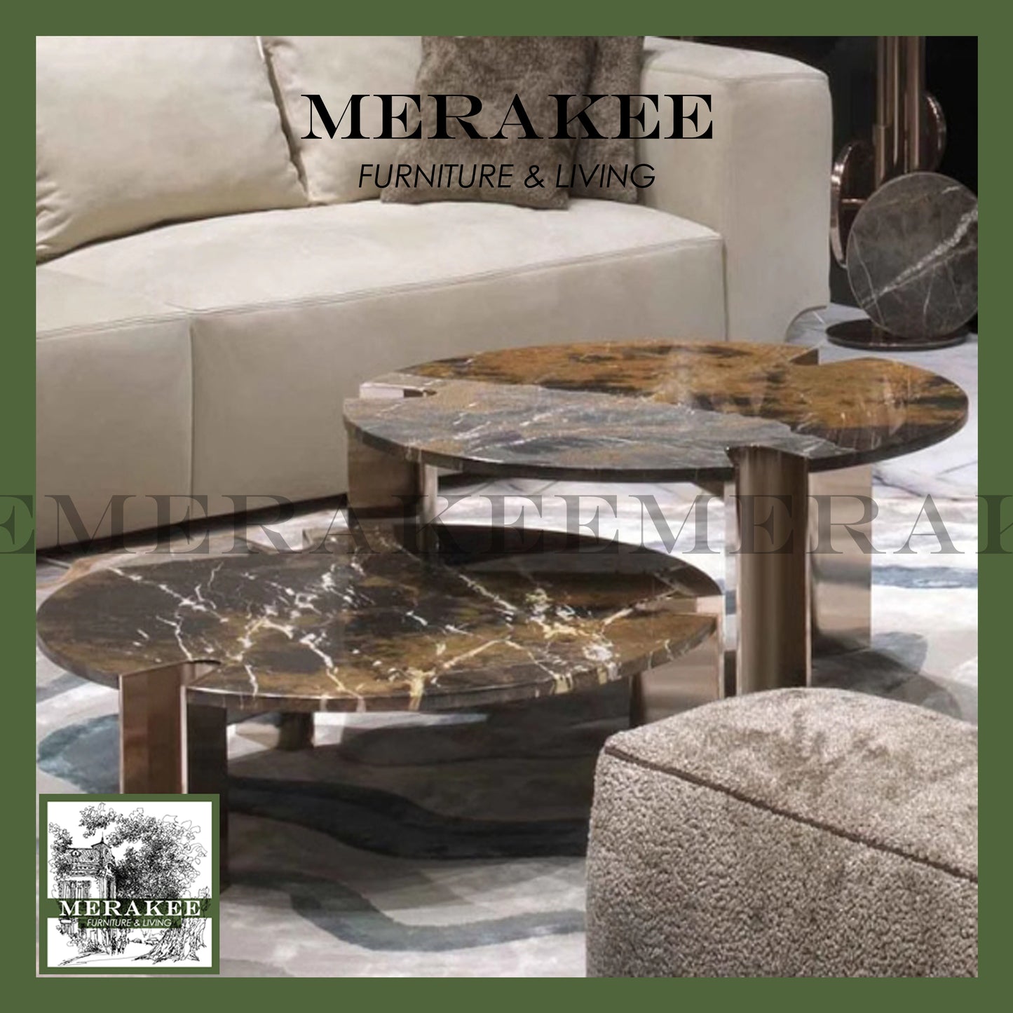 MERAKEE Natural Marble Coffee Table CT101
