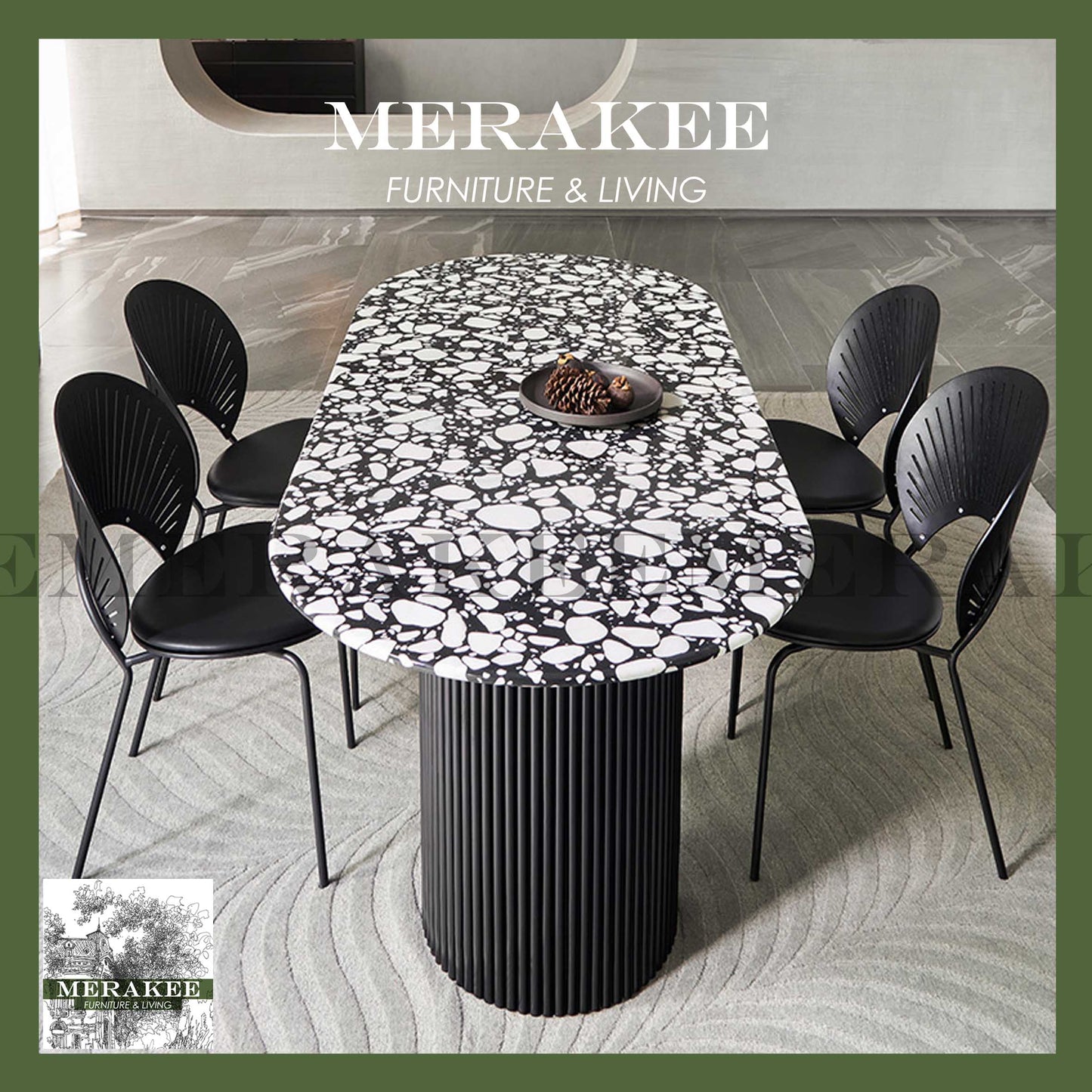 MERAKEE Customized Terrazzo Dining Table Dining Room Furniture X2