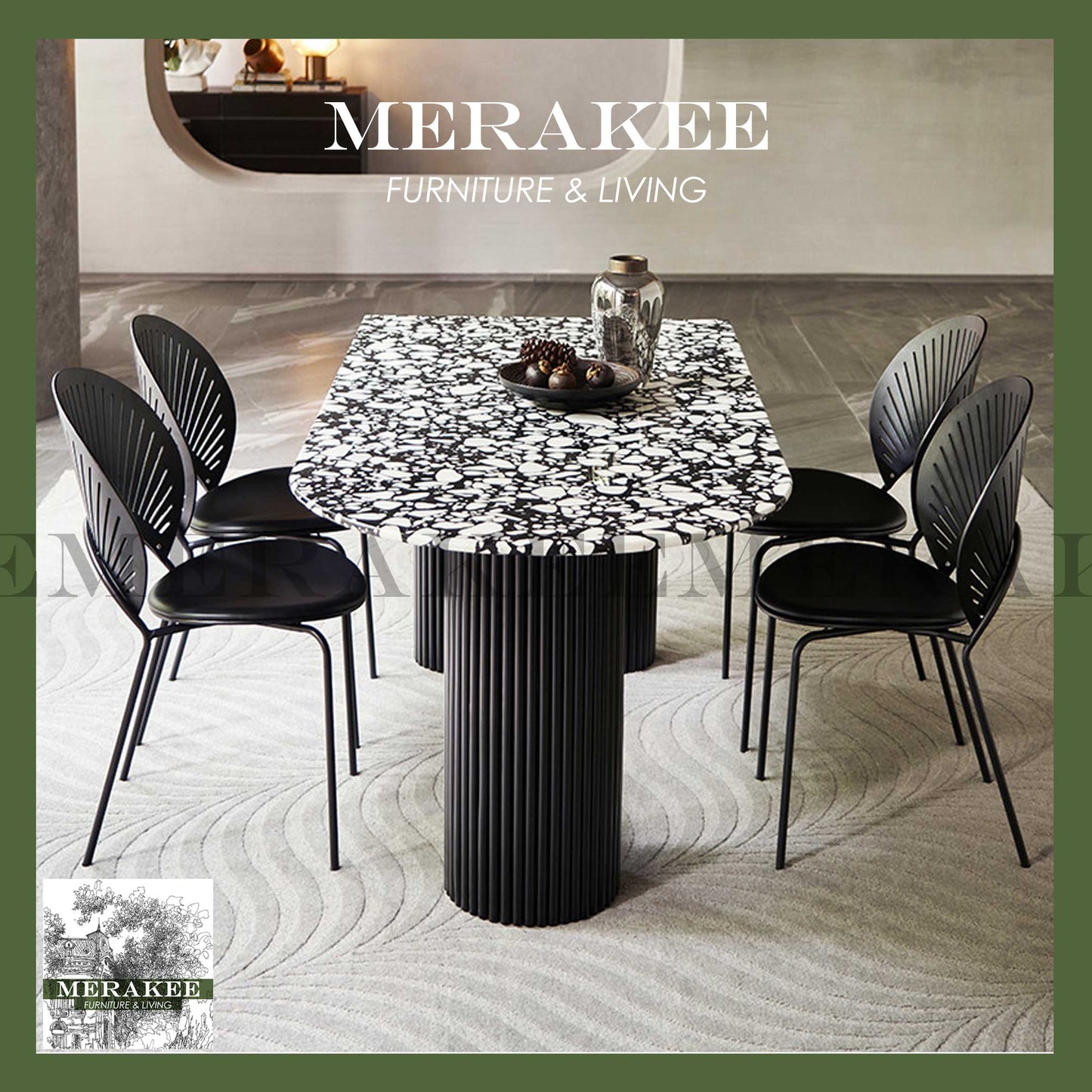 MERAKEE Customized Terrazzo Dining Table Dining Room Furniture X2