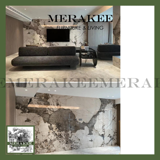 MERAKEE TV Sintered Stone Feature Wall Cutsomization with Installation