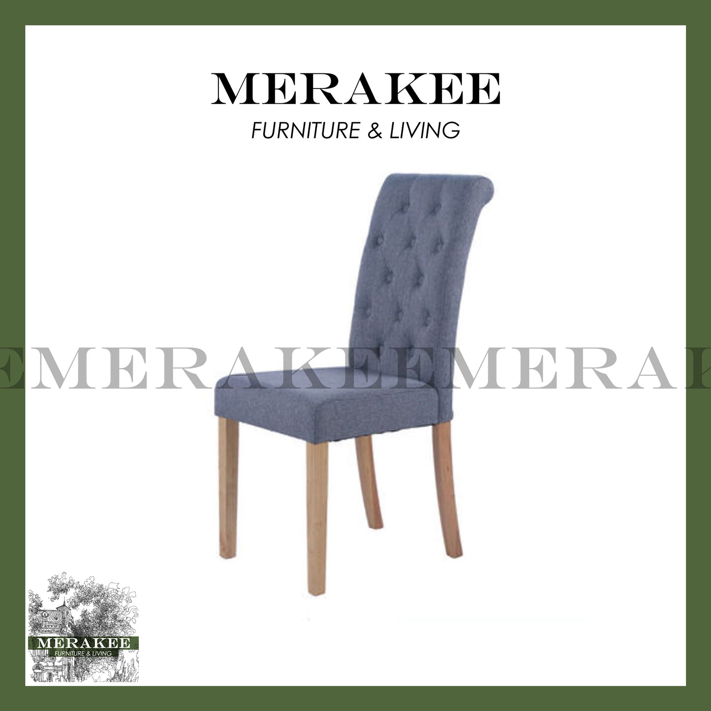 MERAKEE Dining Chair Fabric Solid Wood Leg Dining Room Furniture T010