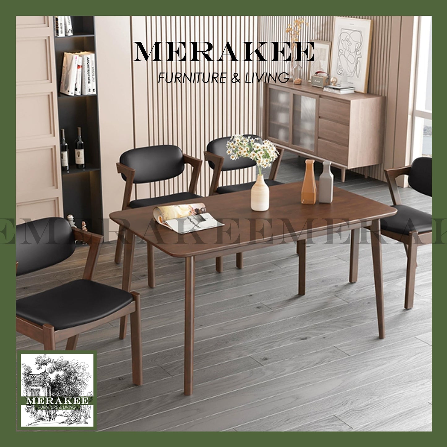MERAKEE Dining Chair Solid Ashwood Dining Room Furniture JCY36