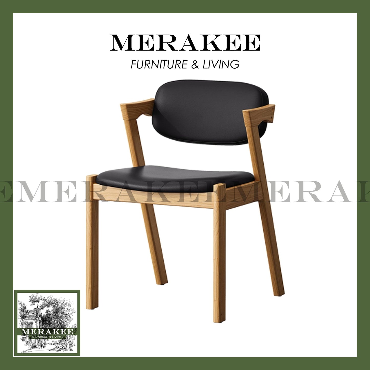 MERAKEE Dining Chair Solid Ashwood Dining Room Furniture JCY36