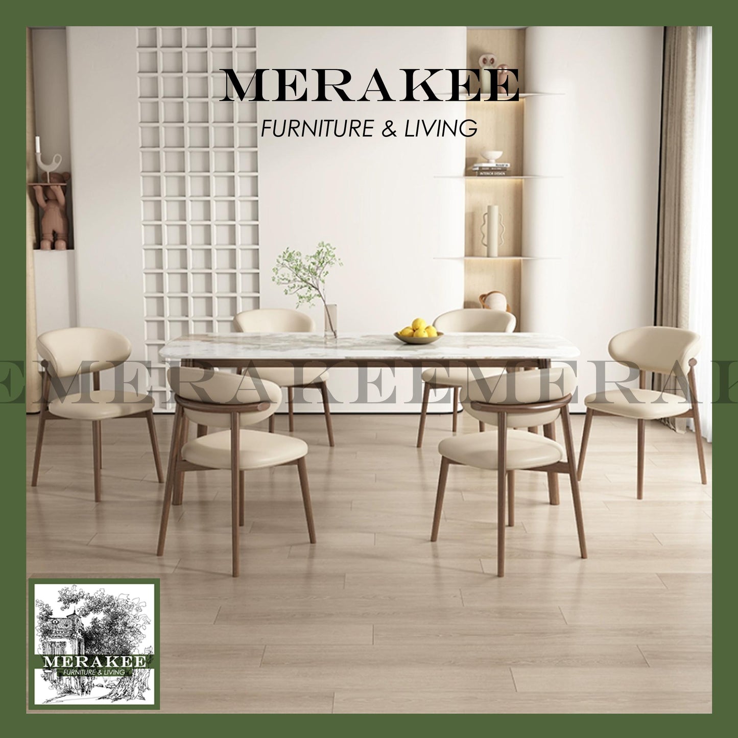 MERAKEE Dining Chair Solid Wood Dining Room Furniture JCY28