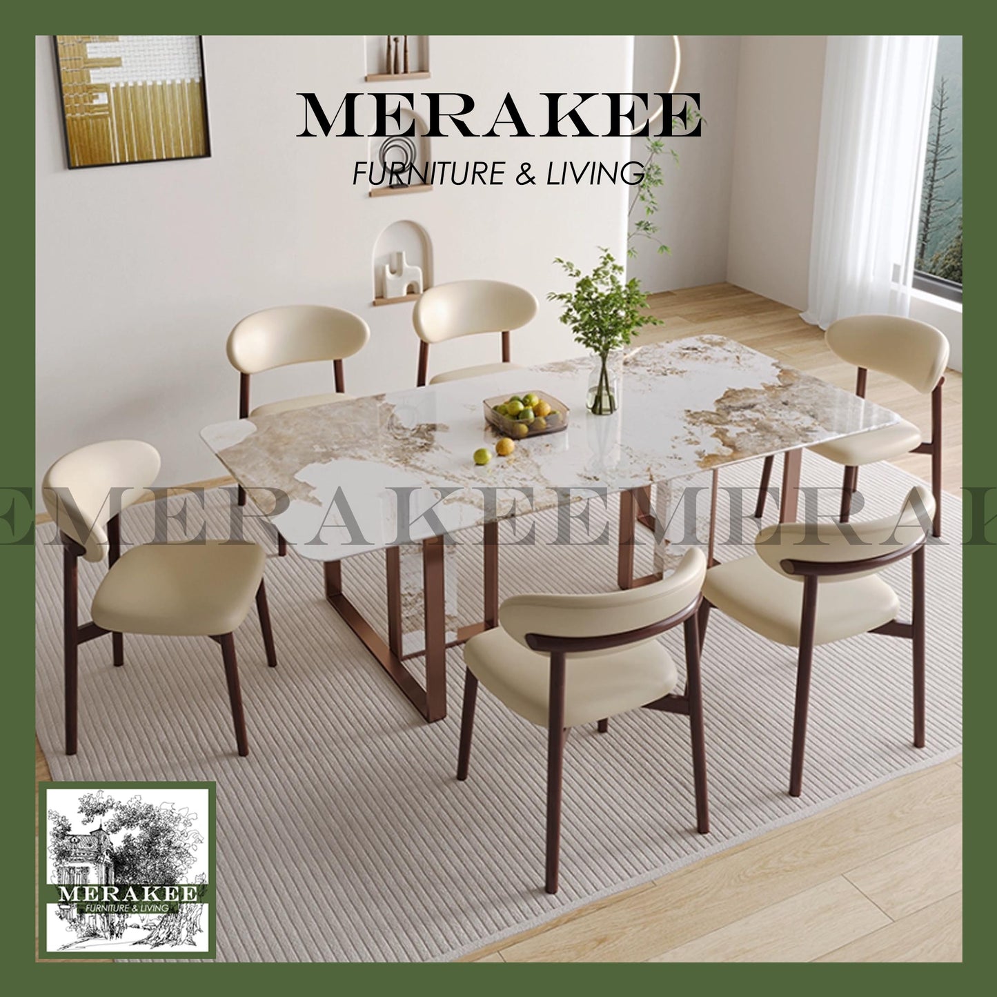 MERAKEE Dining Chair Solid Wood Dining Room Furniture JCY28