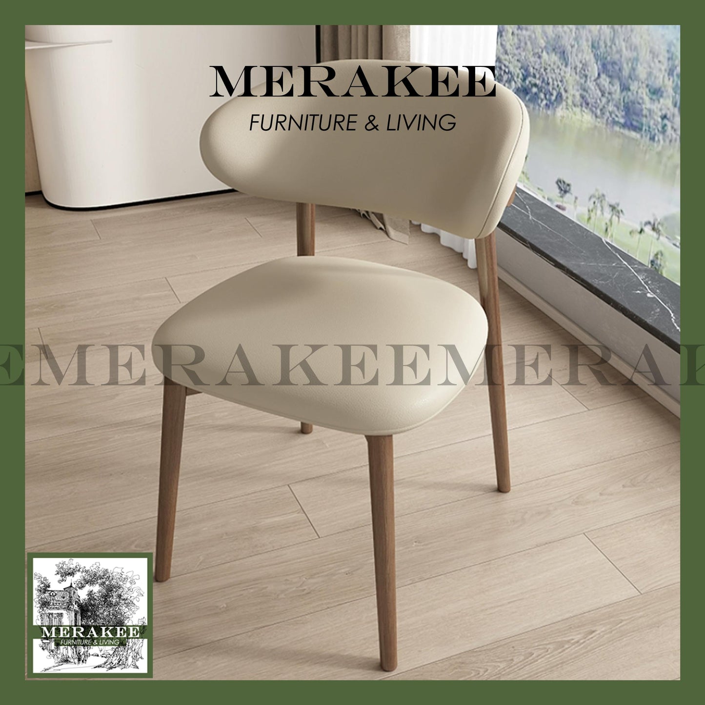MERAKEE Dining Chair Solid Wood Dining Room Furniture JCY28