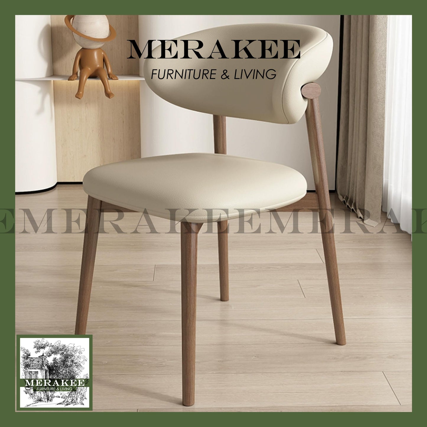 MERAKEE Dining Chair Solid Wood Dining Room Furniture JCY28