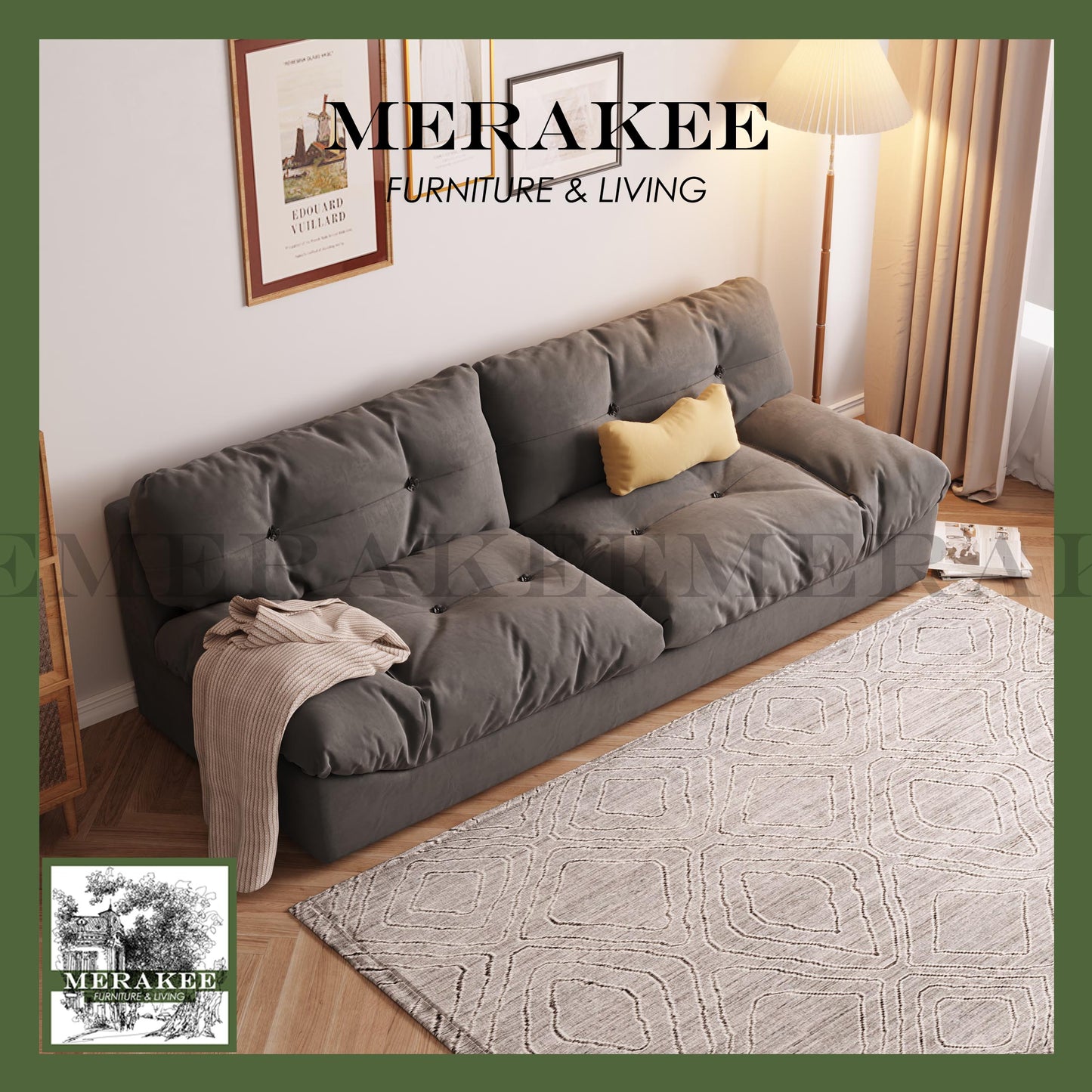 MERAKEE Fabric 1/2/3/4 Seater Cloud Sofa Color Solution Living Room Furniture JC083
