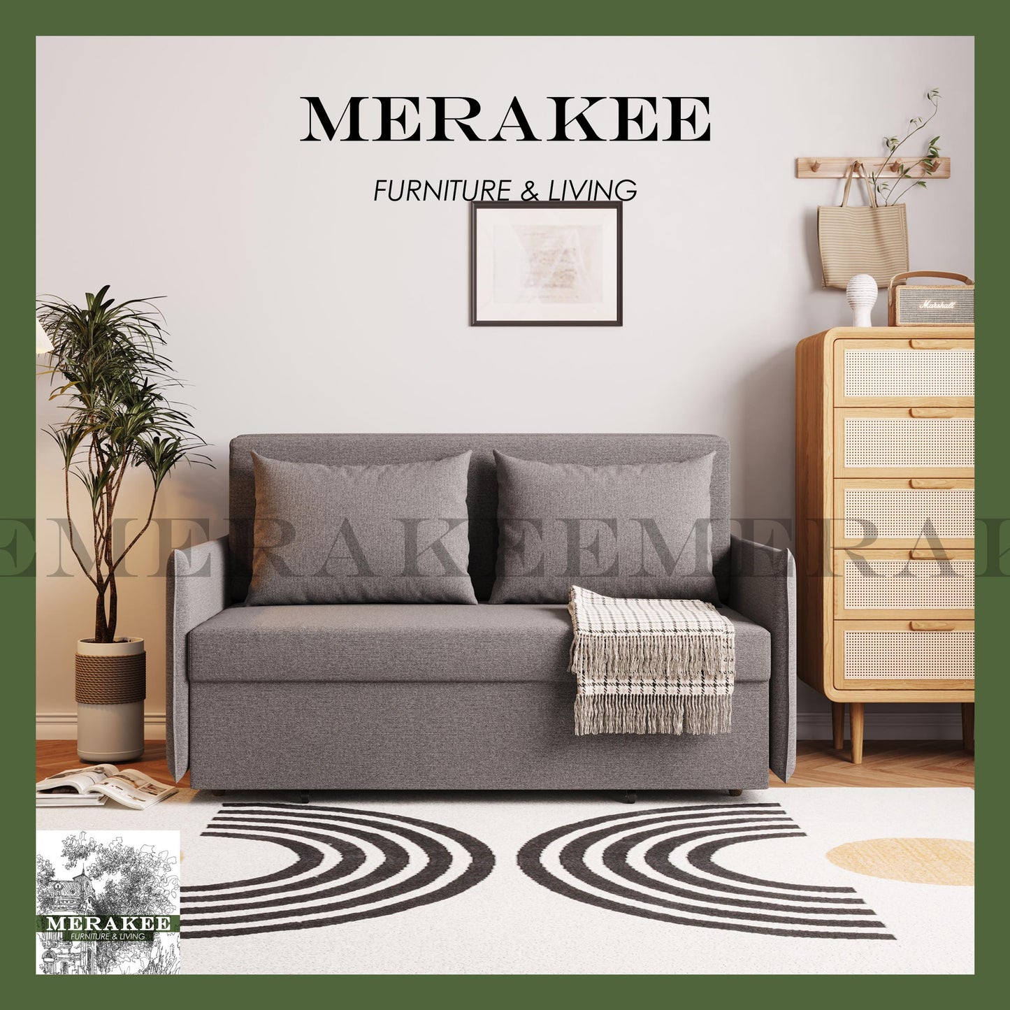 MERAKEE Multi Purpose Sofa Bed With Large Storage Color Solution Living Room Bedroom Furniture JC215