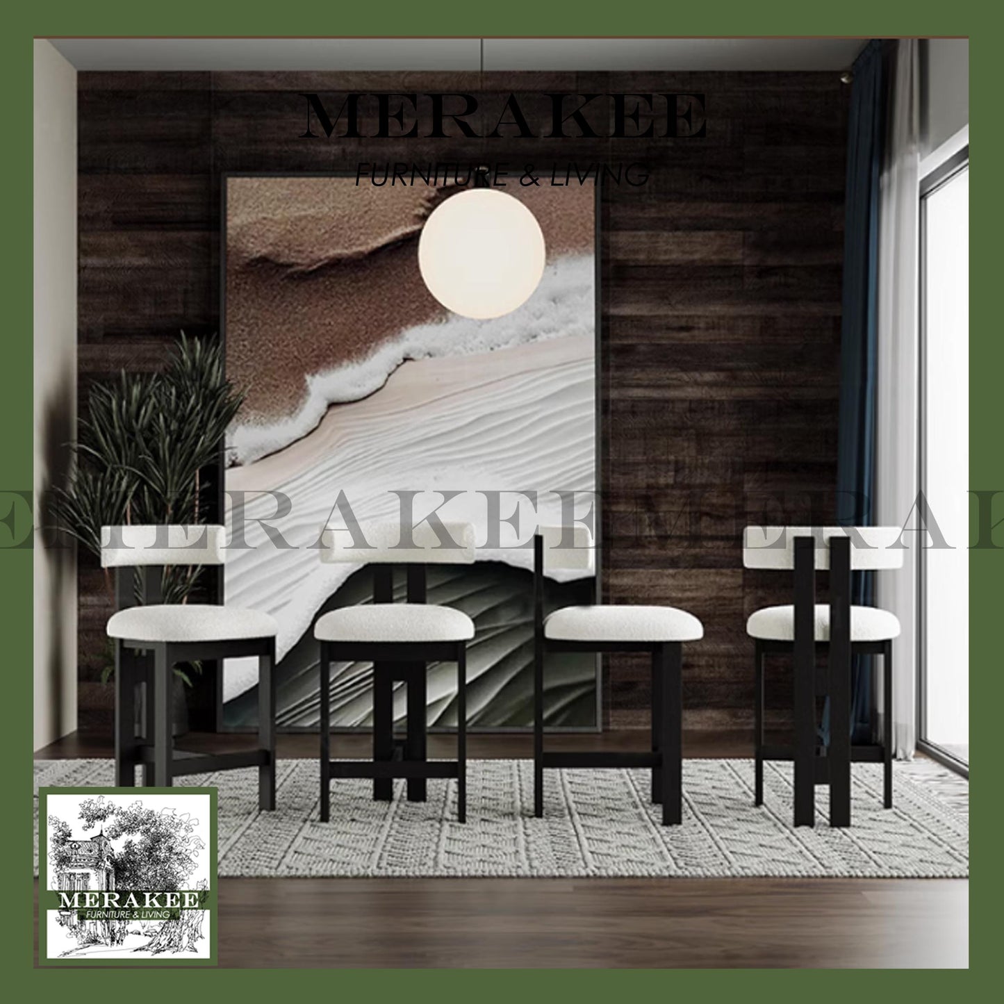 MERAKEE Solid Wood Dining Chair Bar Chair BC60
