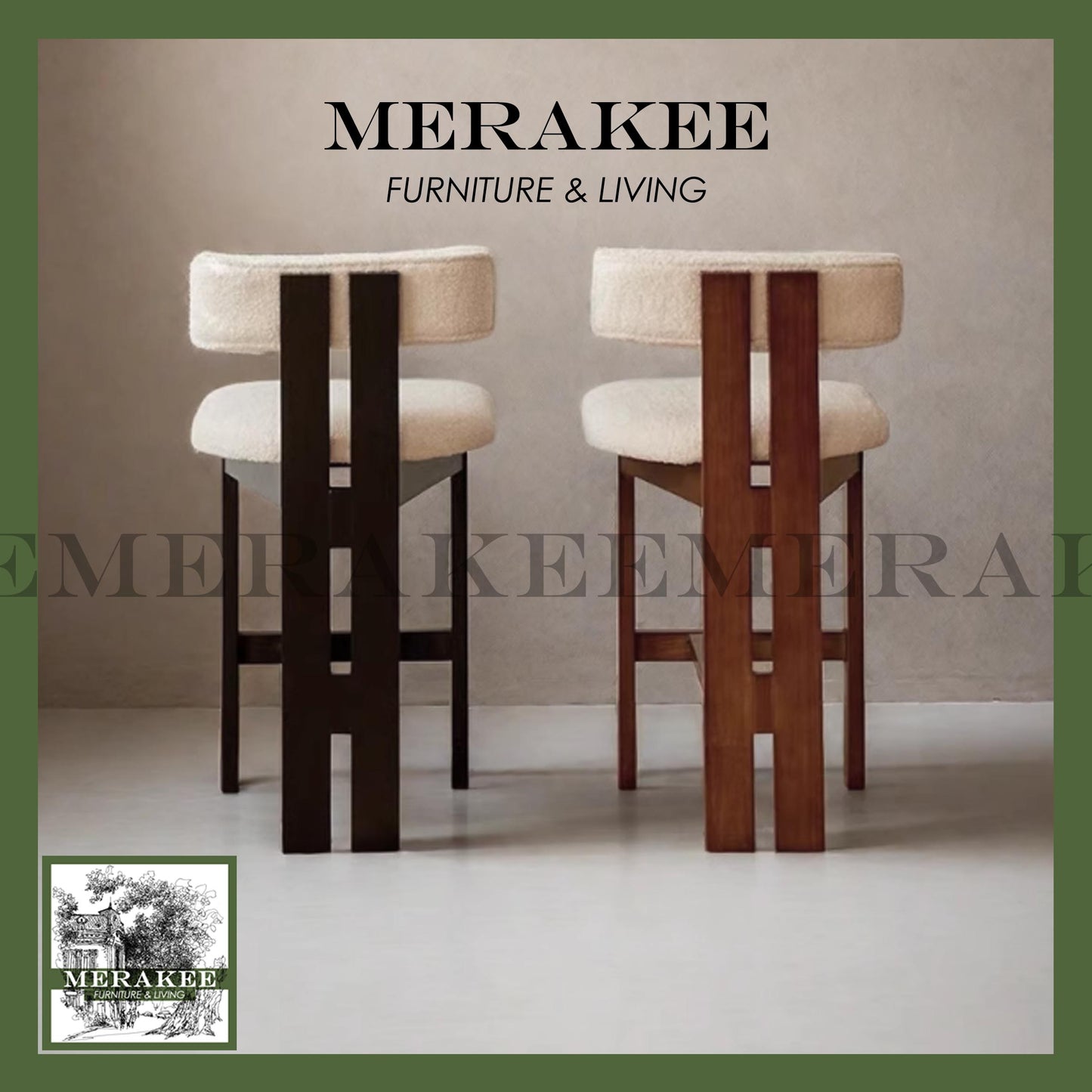 MERAKEE Solid Wood Dining Chair Bar Chair BC60