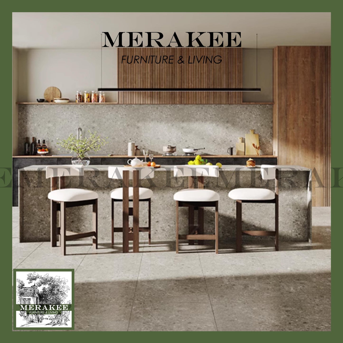 MERAKEE Solid Wood Dining Chair Bar Chair BC60