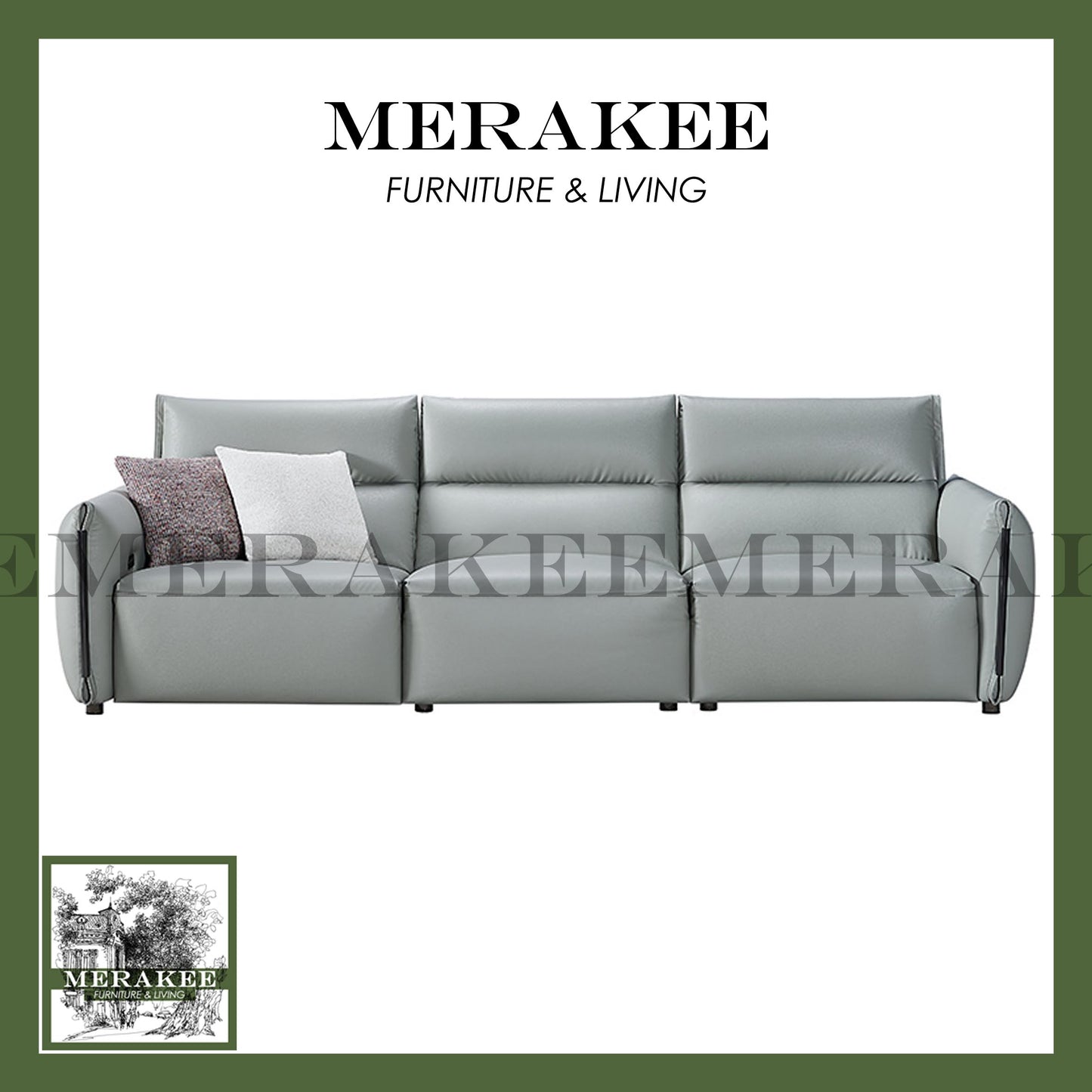 MERAKEE Full-Grain Genuine Leather Electric Recliner sofa 2/3 Seater Color Solution Living Room Furniture XC6608
