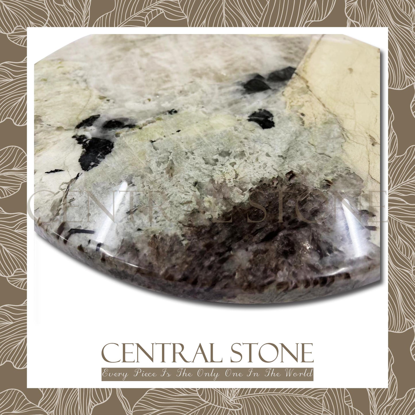 CENTRAL STONE Brazilian Natural Marble Quartz Coffee Side Table Dia50cm -Pandora