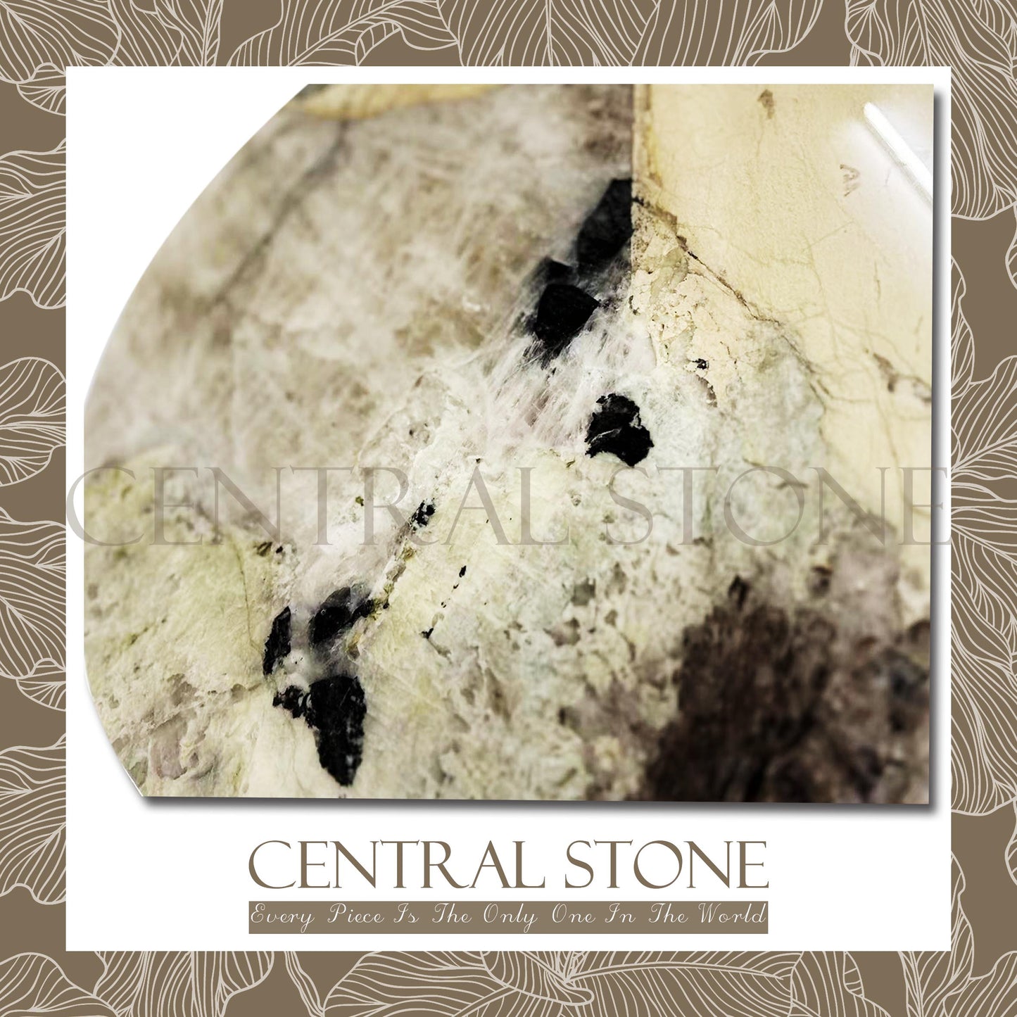 CENTRAL STONE Brazilian Natural Marble Quartz Coffee Side Table Dia50cm -Pandora
