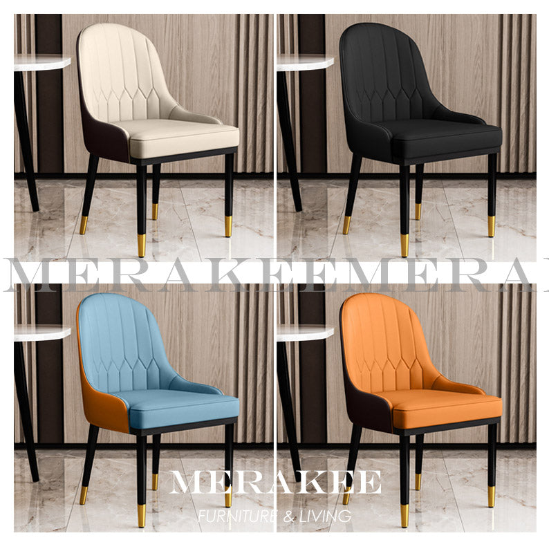 MERAKEE Dining Chair PU Leather Solid Wood Frame Dining Room Furniture JCY010
