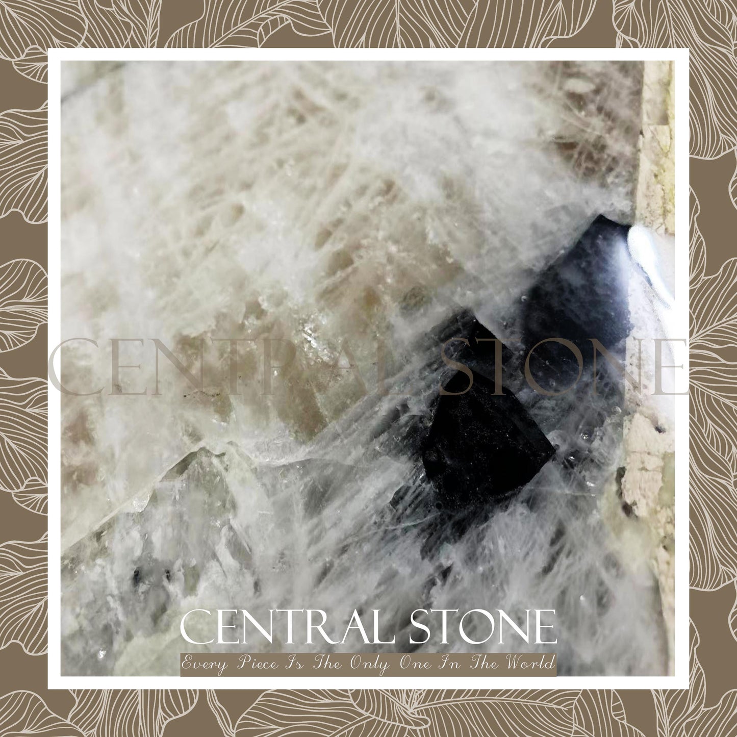 CENTRAL STONE Brazilian Natural Marble Quartz Coffee Side Table Dia50cm -Pandora