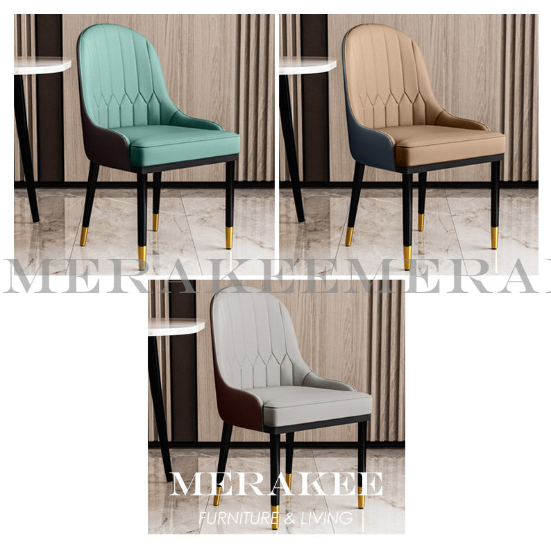 MERAKEE Dining Chair PU Leather Solid Wood Frame Dining Room Furniture JCY010