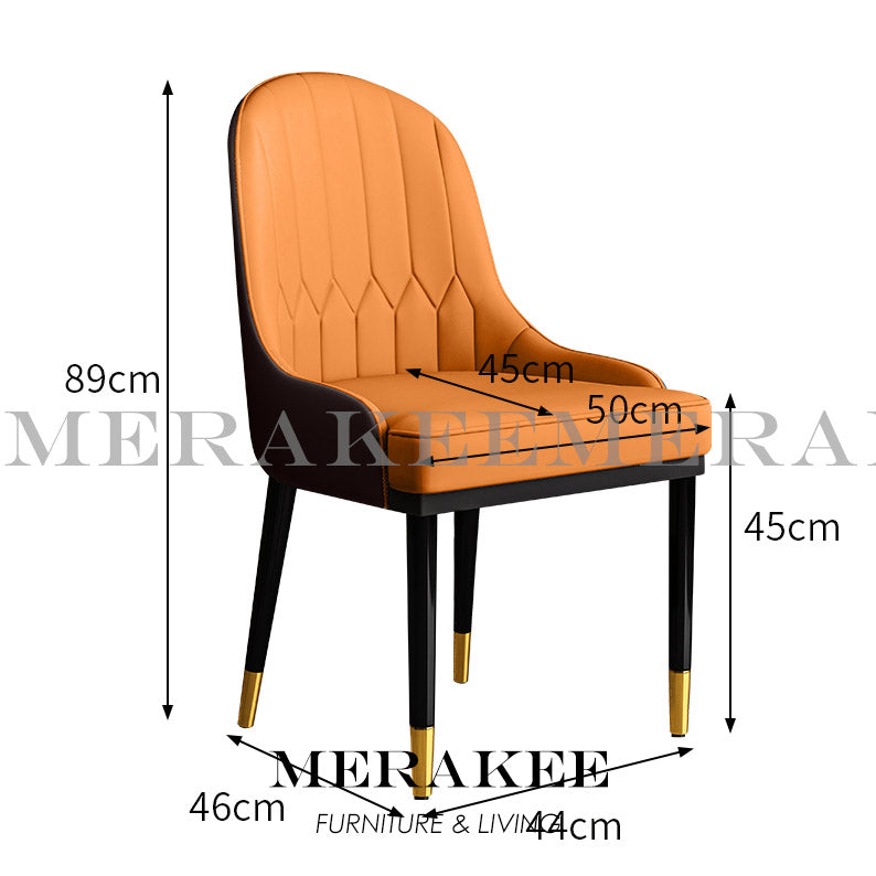 MERAKEE Dining Chair PU Leather Solid Wood Frame Dining Room Furniture JCY010
