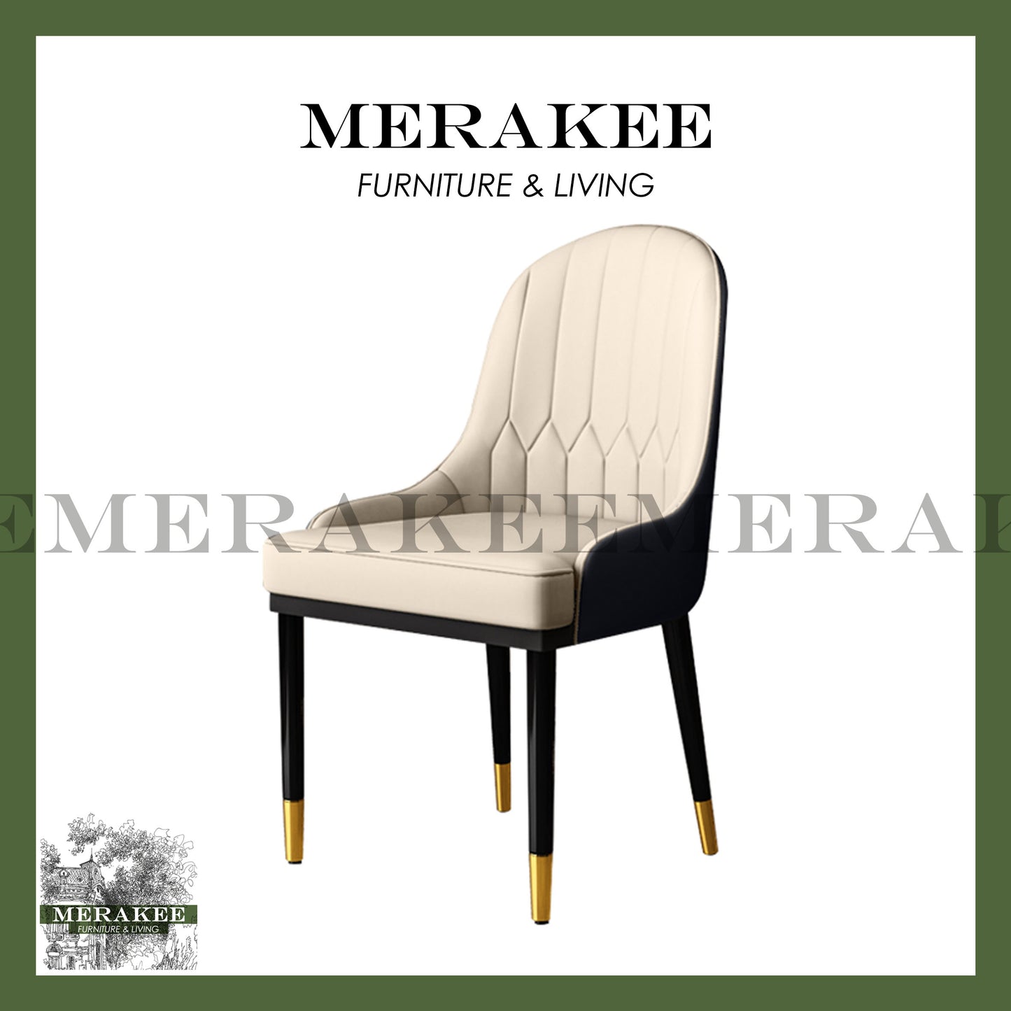MERAKEE Dining Chair PU Leather Solid Wood Frame Dining Room Furniture JCY010