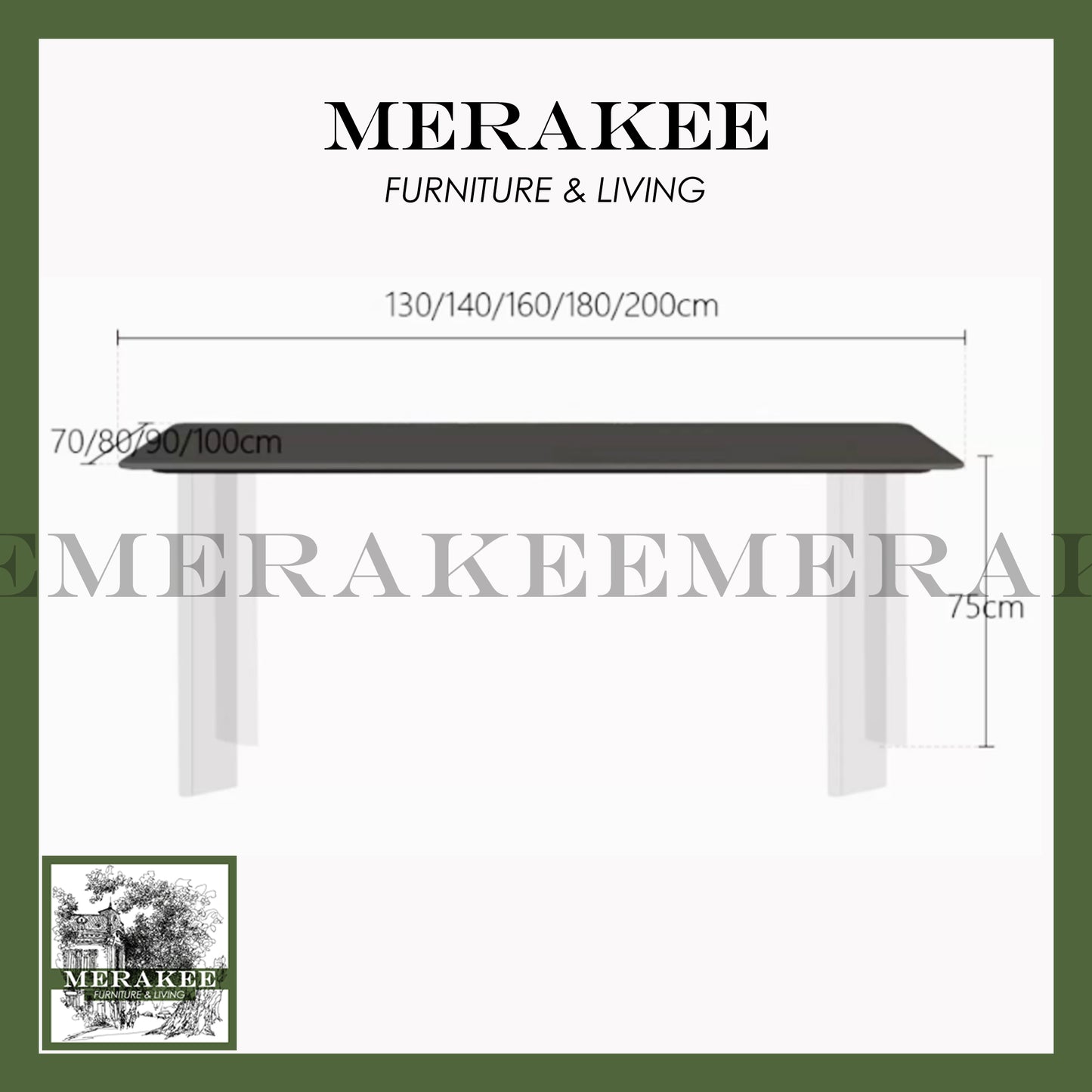 MERAKEE Customized Marble Like Sintered Stone Dining Table With Acrylic Leg Dining Room Furniture AC01