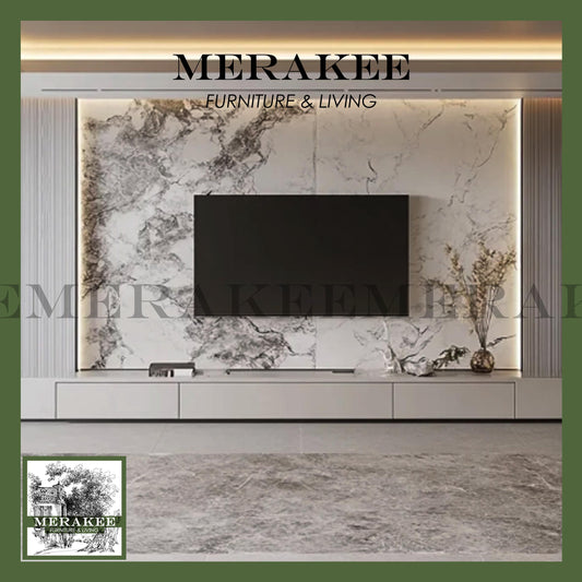 MERAKEE TV Sintered Stone Feature Wall Cutsomization with Installation