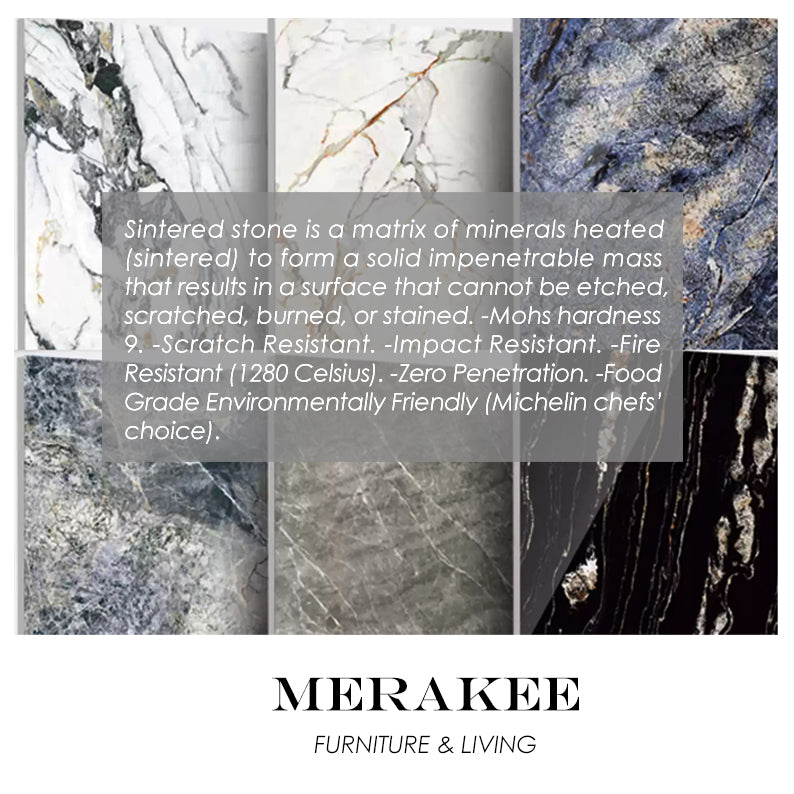 MERAKEE Extendable Customized Marble Like Sintered Stone Dining Table Dining Room Furniture F008