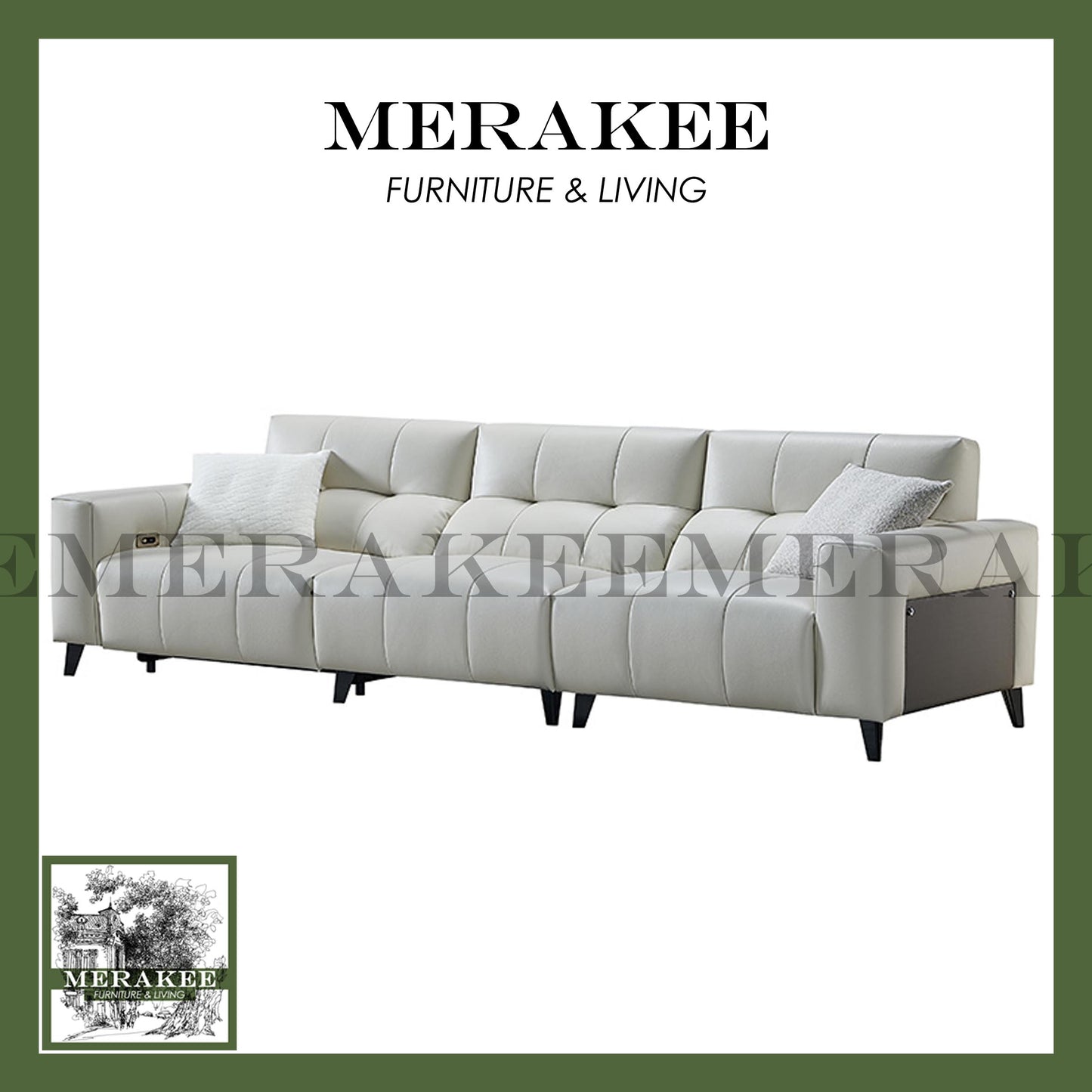 MERAKEE Full-Grain Genuine Leather Electric Recliner sofa 2/3 Seater Color Solution Living Room Furniture XC6609