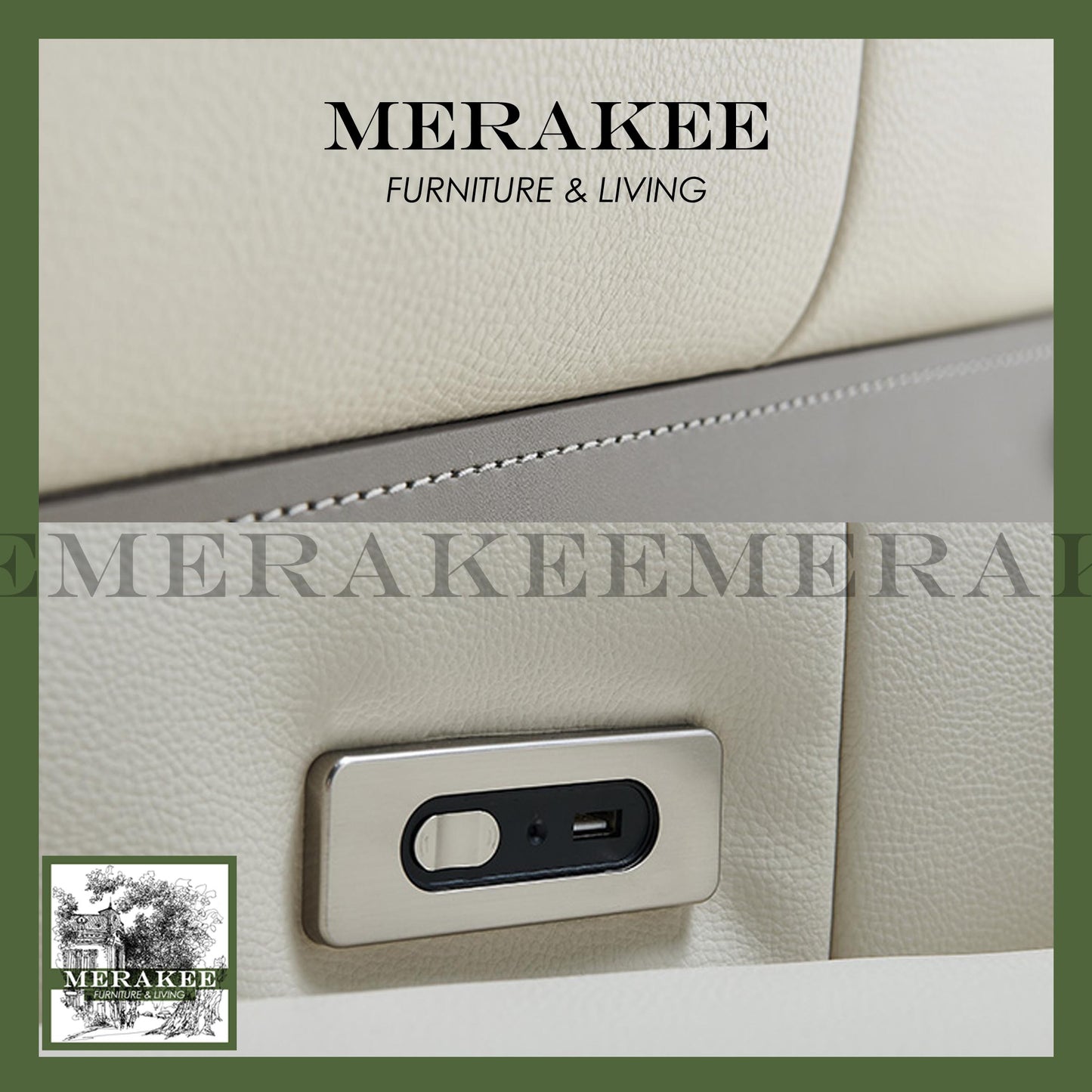 MERAKEE Full-Grain Genuine Leather Electric Recliner sofa 2/3 Seater Color Solution Living Room Furniture XC6609