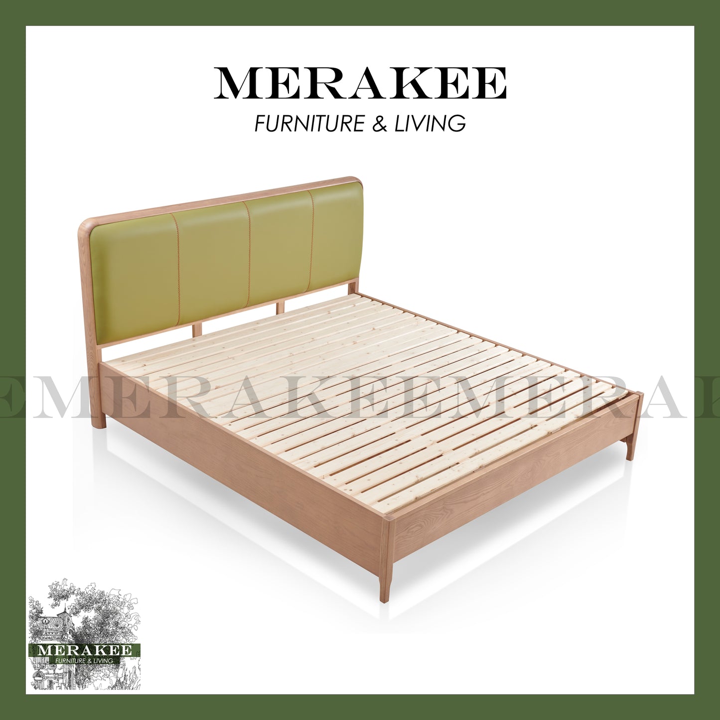 *Ready Stock* MERAKEE King/Queen Bed Frame Solid Ashwood Bedroom Furniture