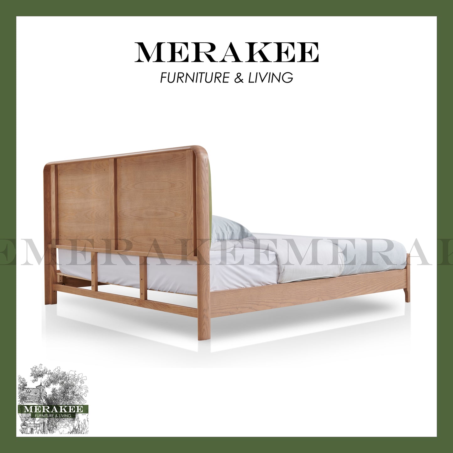 *Ready Stock* MERAKEE King/Queen Bed Frame Solid Ashwood Bedroom Furniture