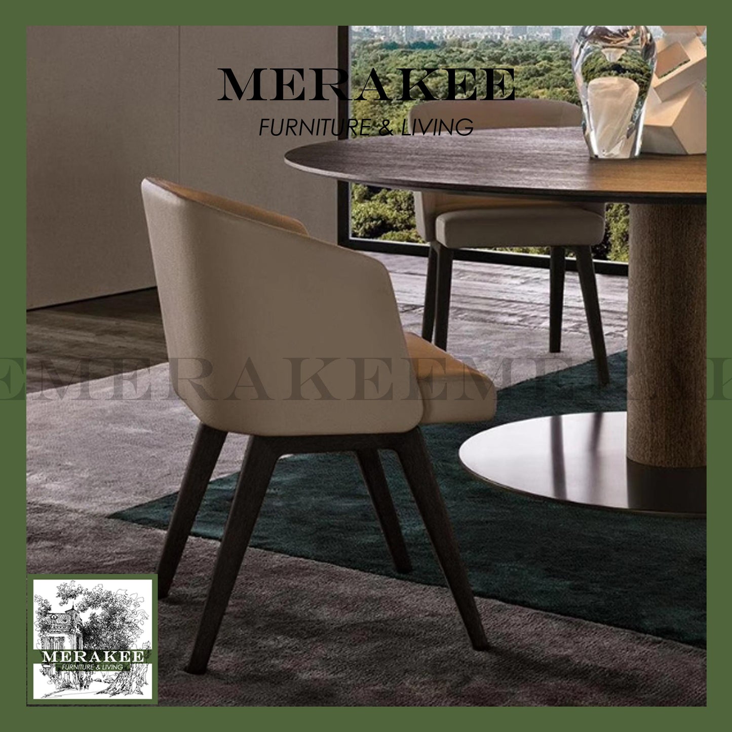 MERAKEE Dining Chair Solid Wood Chair Dining Room Furniture XY20