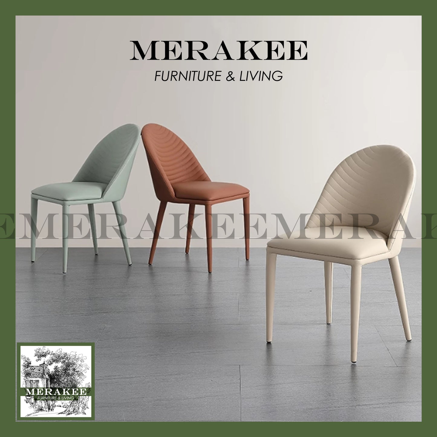 MERAKEE Dining Chair PU Leather Dining Room Furniture JM04