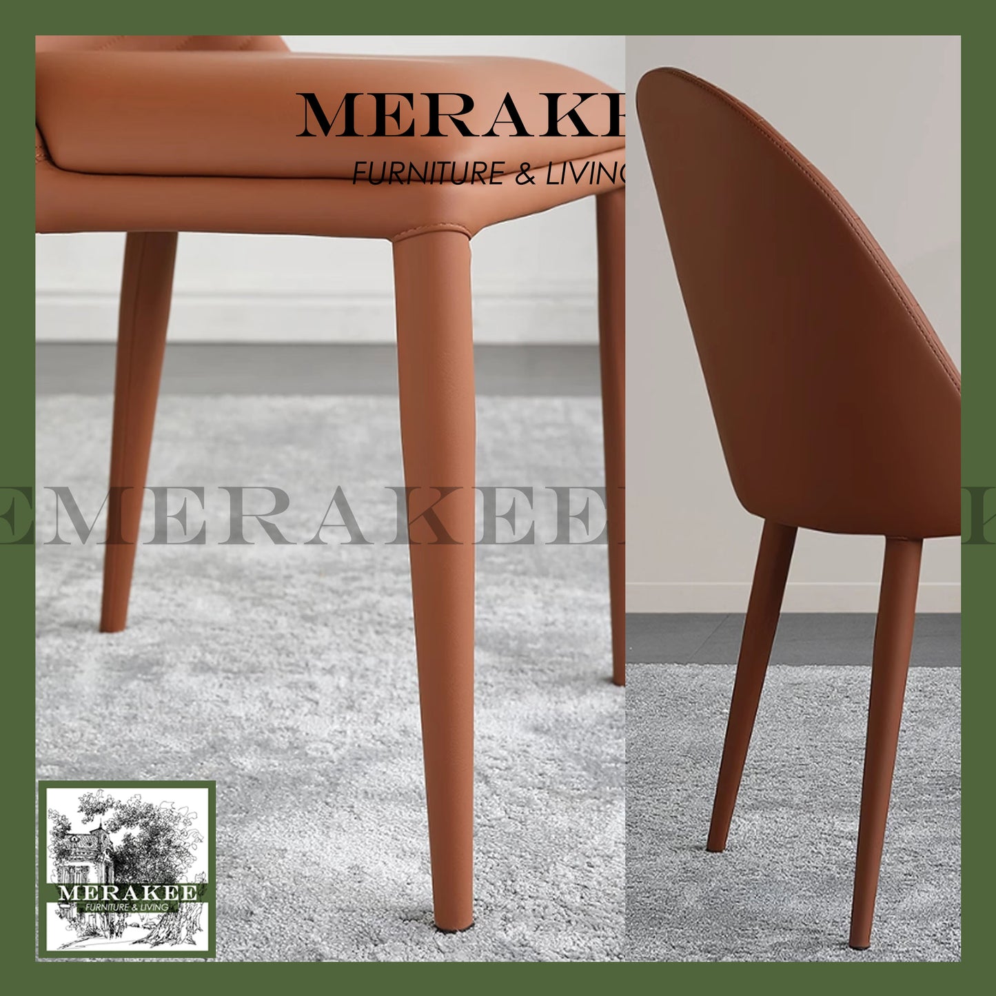 MERAKEE Dining Chair PU Leather Dining Room Furniture JM04