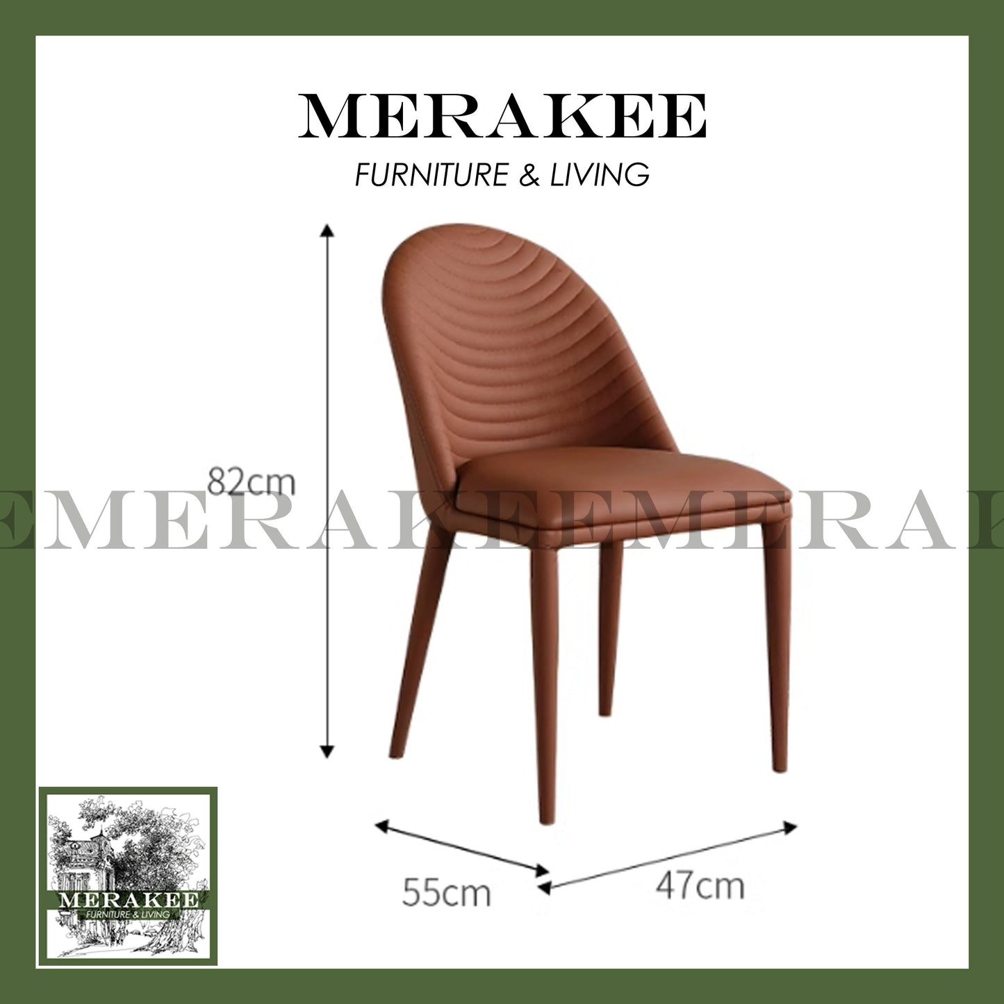 MERAKEE Dining Chair PU Leather Dining Room Furniture JM04