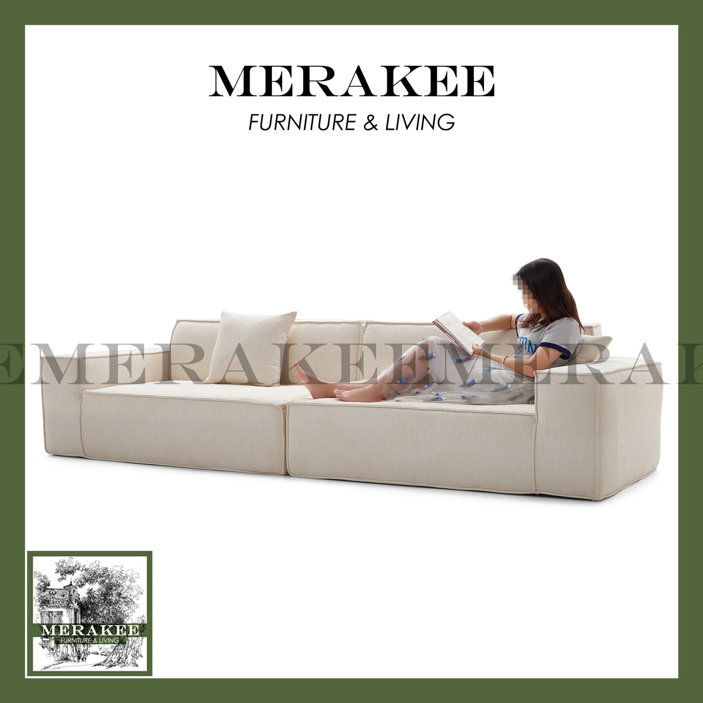 MERAKEE Compressed Sofa 2/3 Seater Modular/Sectional Firm Seat High Flexibility T004
