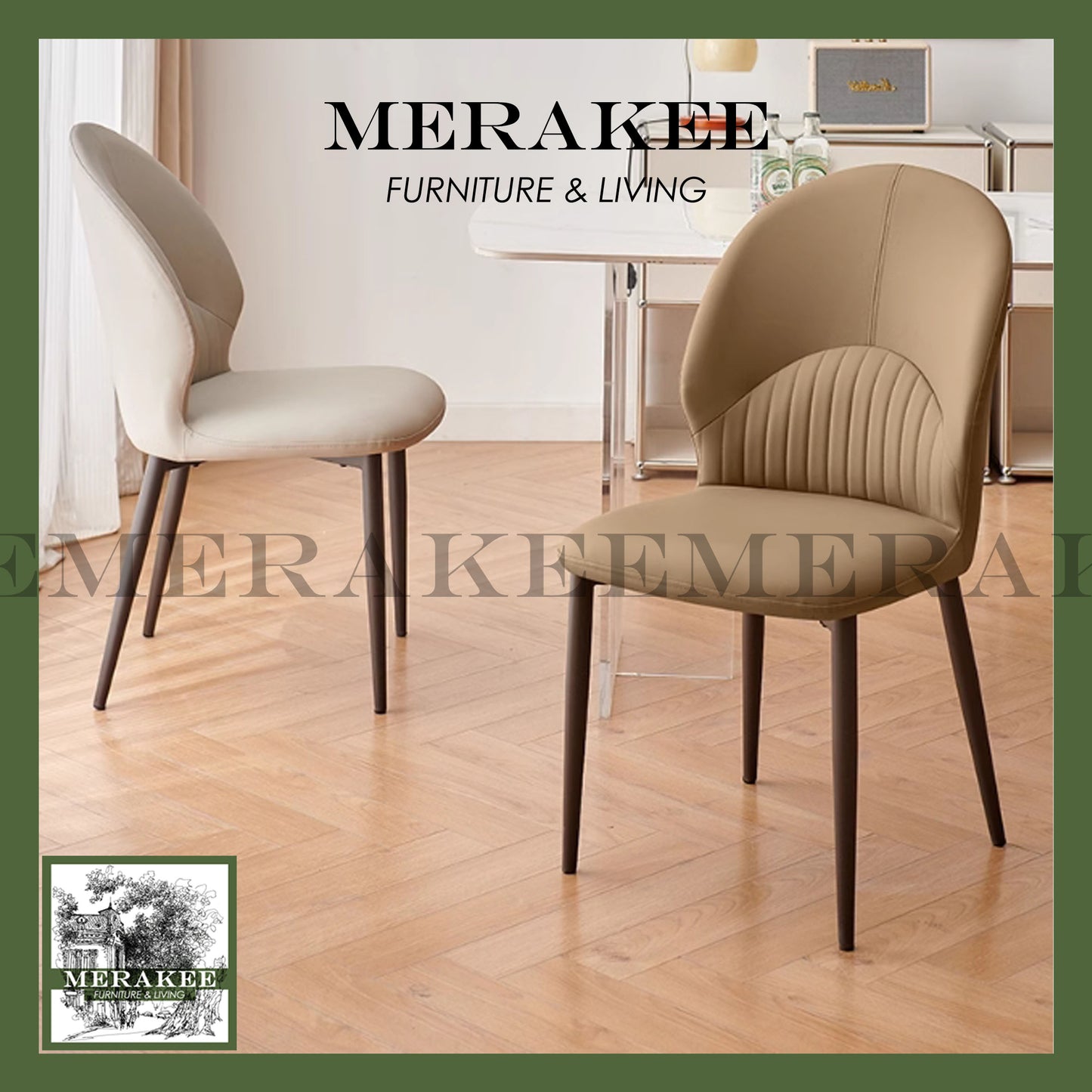 MERAKEE Dining Chair PU Leather Dining Room Furniture JM05