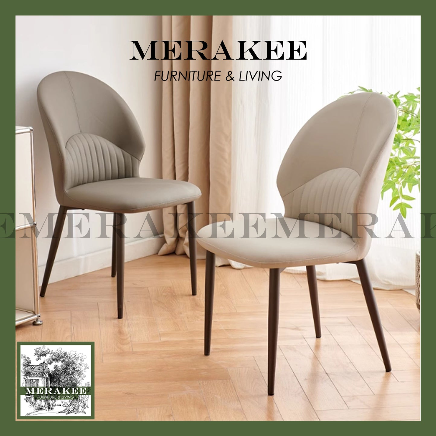 MERAKEE Dining Chair PU Leather Dining Room Furniture JM05