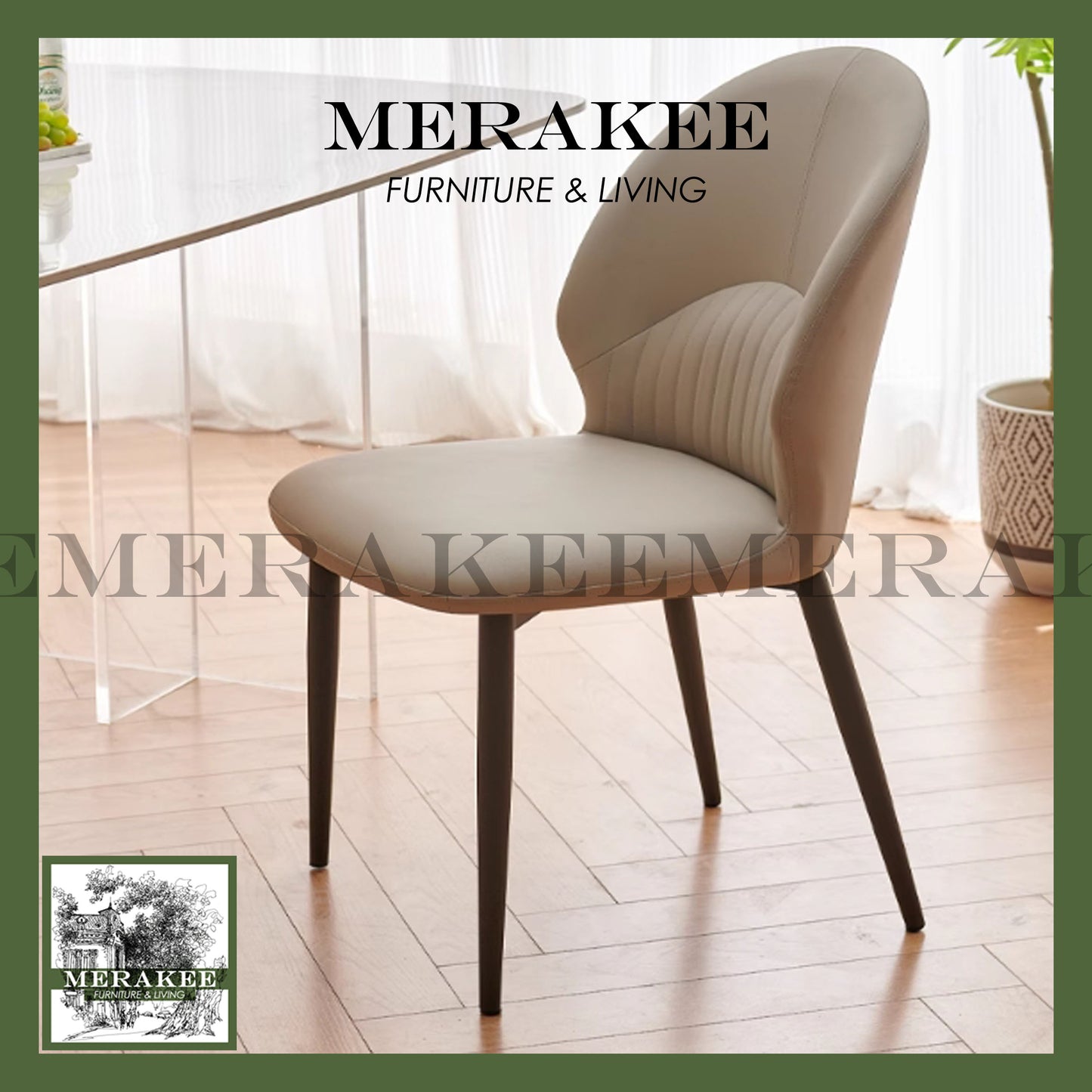 MERAKEE Dining Chair PU Leather Dining Room Furniture JM05