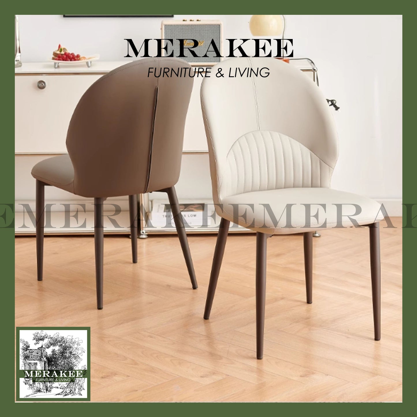 MERAKEE Dining Chair PU Leather Dining Room Furniture JM05