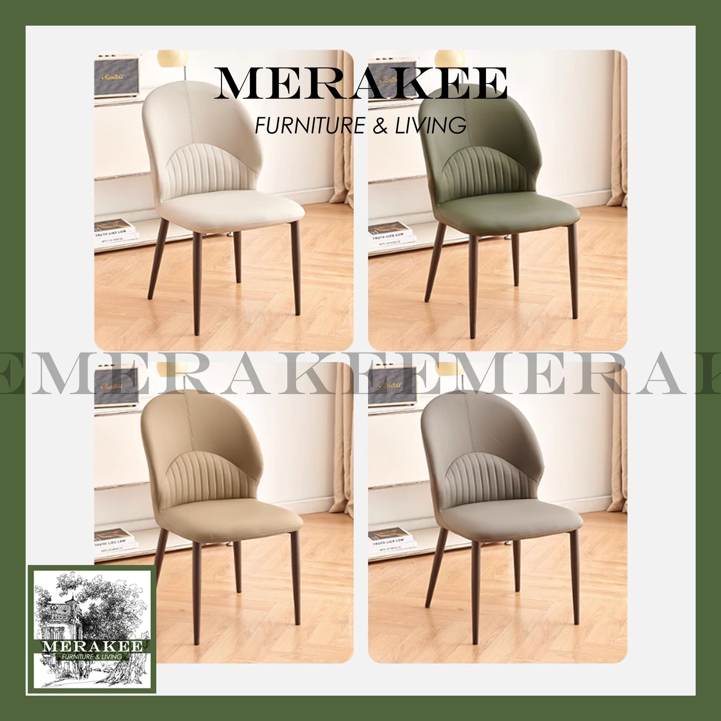 MERAKEE Dining Chair PU Leather Dining Room Furniture JM05