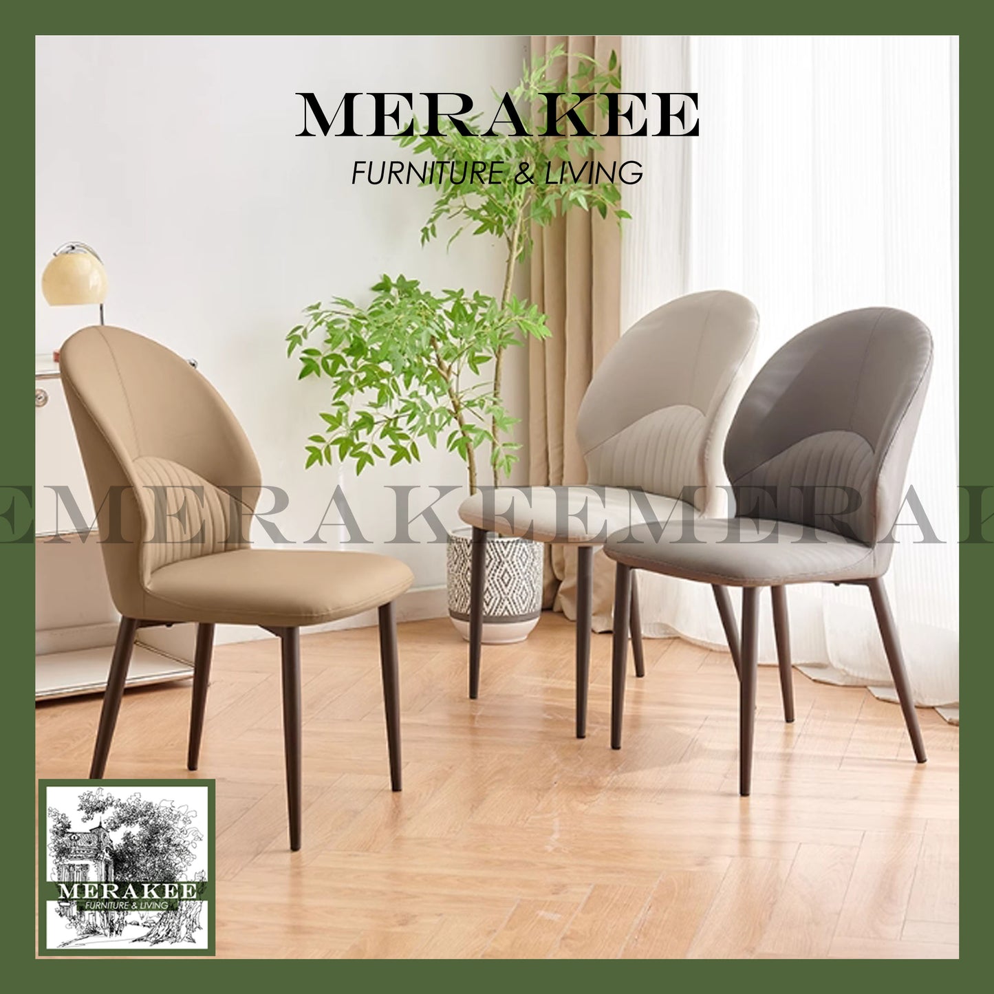 MERAKEE Dining Chair PU Leather Dining Room Furniture JM05