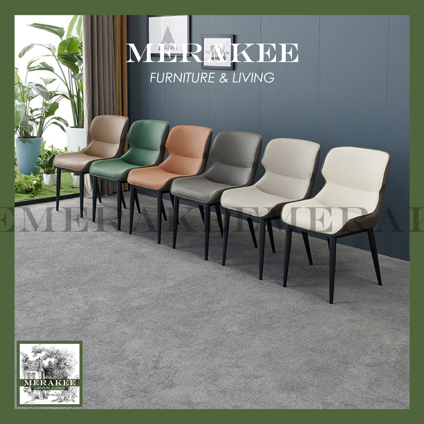 MERAKEE Dining Chair PU Leather Dining Room Furniture JCY19