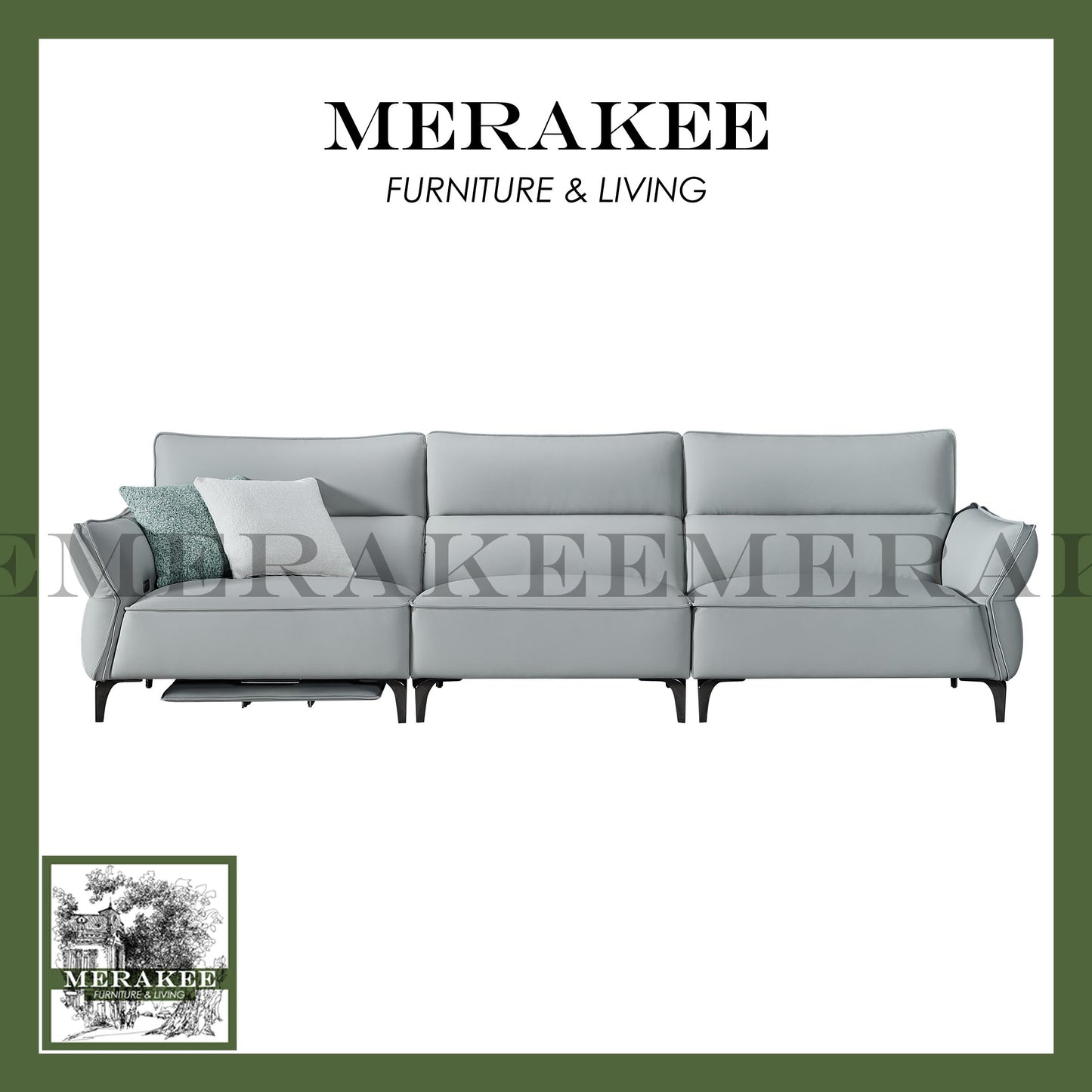 MERAKEE Full-Grain Genuine Leather Electric Recliner sofa 2/3/4 Seater Color Solution Living Room Furniture XC6605