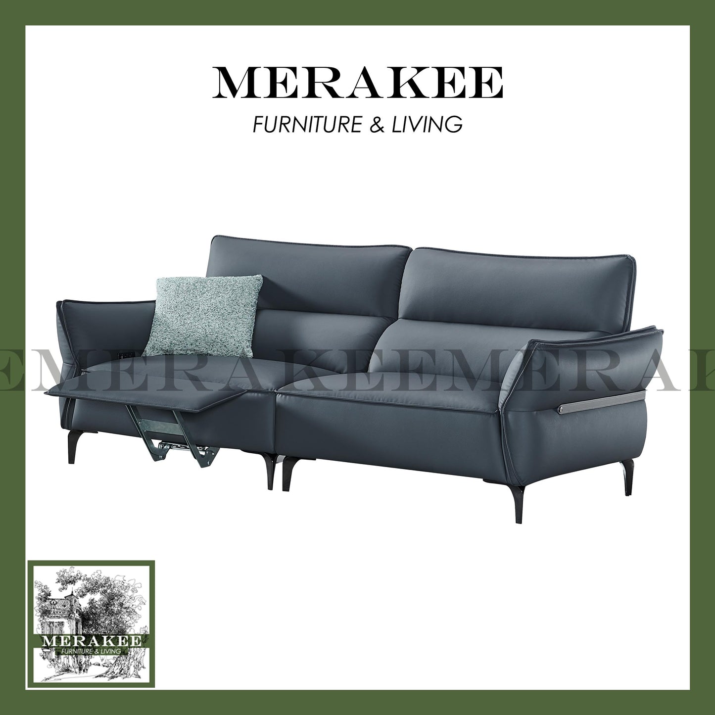 MERAKEE Full-Grain Genuine Leather Electric Recliner sofa 2/3/4 Seater Color Solution Living Room Furniture XC6605