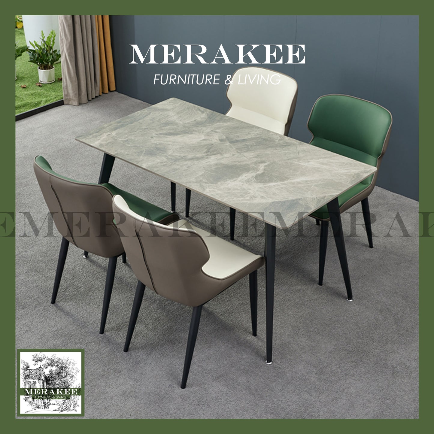MERAKEE Dining Chair PU Leather Dining Room Furniture JCY19
