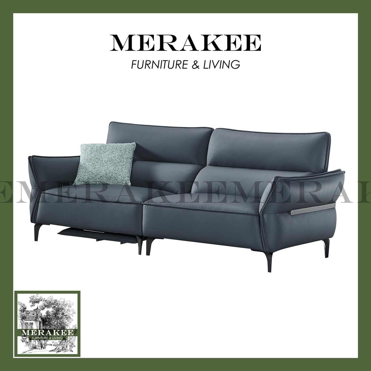 MERAKEE Full-Grain Genuine Leather Electric Recliner sofa 2/3/4 Seater Color Solution Living Room Furniture XC6605