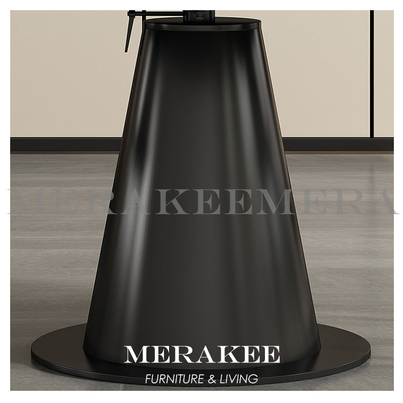 MERAKEE Customized Extendable Turning Round Marble Like Sintered Stone Dining Table Dining Room Furniture F32