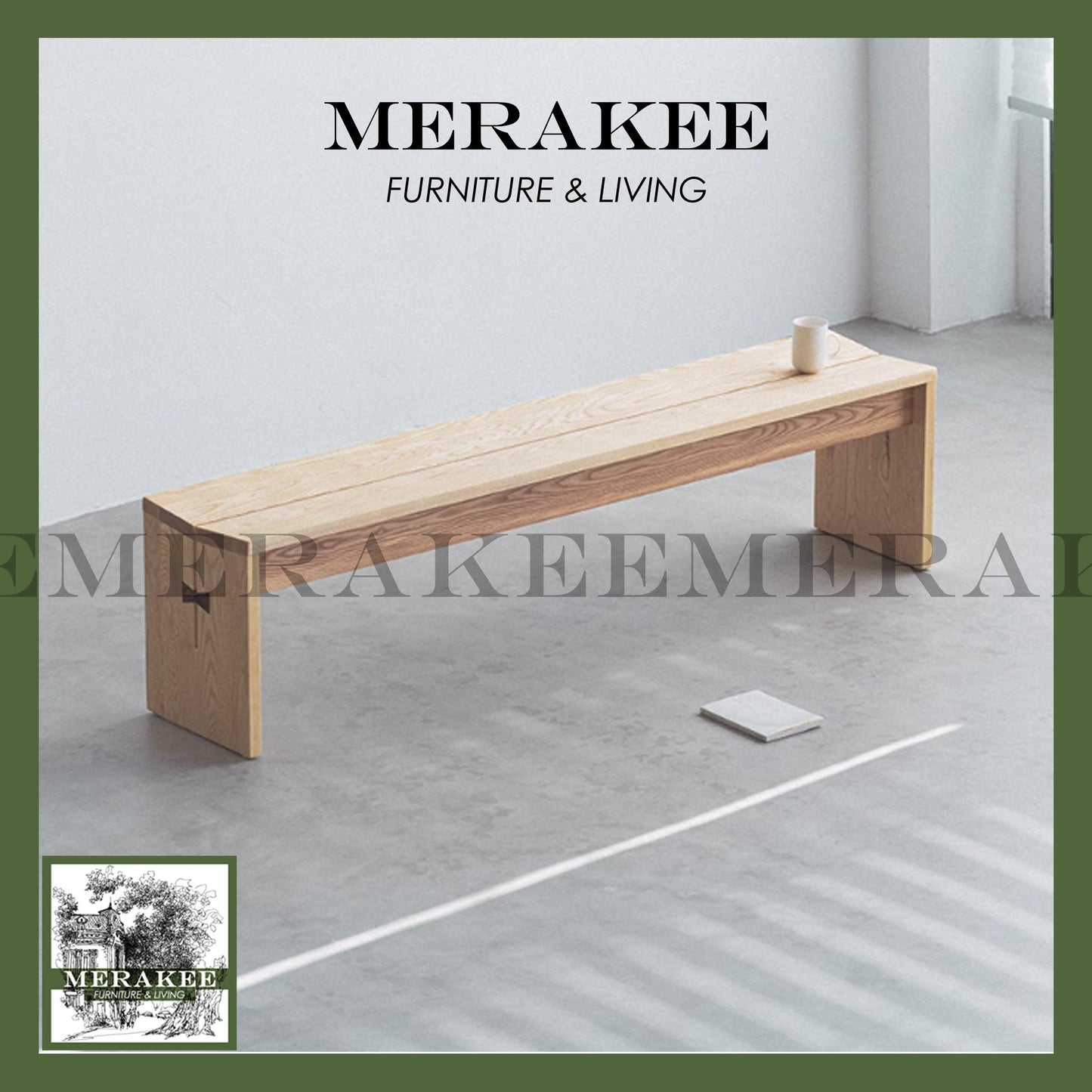 MERAKEE Dining Bench Solid Wood Dining Room Furniture B35
