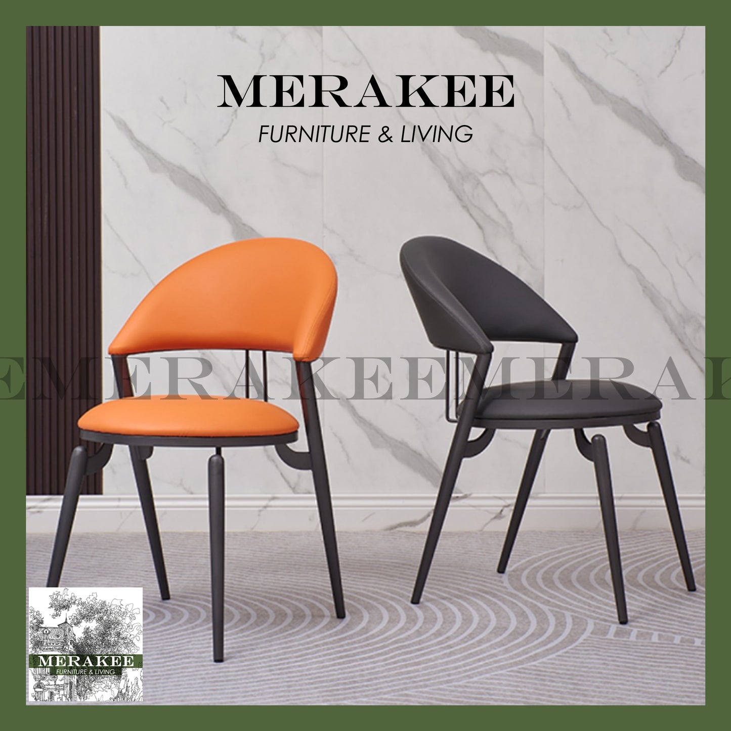 MERAKEE Dining Chair PU Leather Dining Room Furniture YZ02